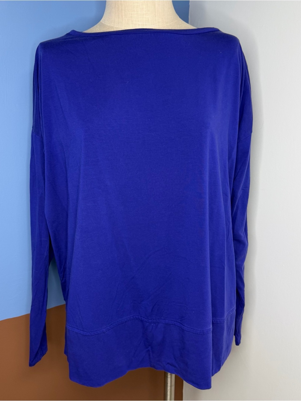 Eileen Fisher Boat Neck Long Sleeve Shirt Size XL